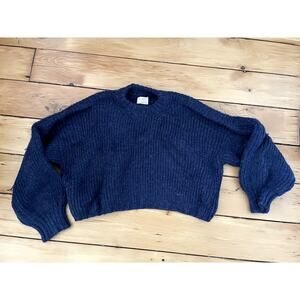 First Rite 100% alpaca sweater cropped navy small